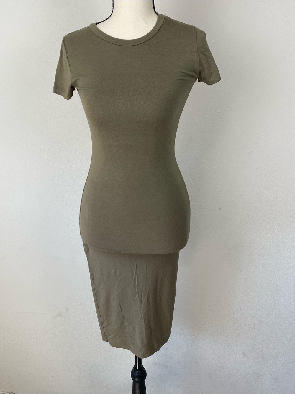 Women’s Olive Crewneck Short Sleeve dress
